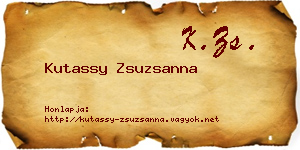 Kutassy Zsuzsanna névjegykártya
