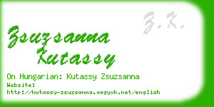 zsuzsanna kutassy business card